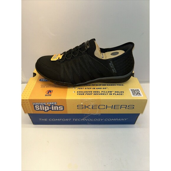 Skechers Slip-ins Vegan  Black Washable Hands Free Women SZ 7.5 W New in Box - Picture 1 of 9